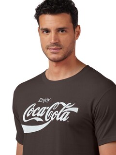 Foto 2 | Foto 2 | Camiseta Coca-cola Coke De Manga Corta Para Hombre De Los Ochenta Color Carbón S - Venta Internacional.
