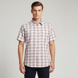 Camisa Michel Blanc Manga Corta Rojo Con Rayas Rojas Y Marino