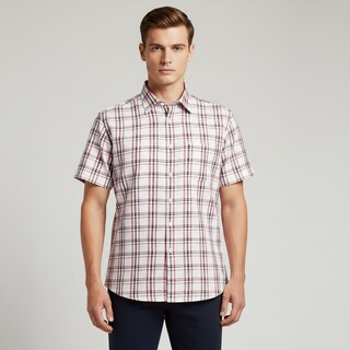 Foto 1 | Foto 1 | Camisa Michel Blanc Manga Corta Rojo Con Rayas Rojas Y Marino