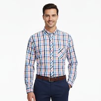 Camisa Michel Blanc Manga Larga De Cuadros Francia Multicolor