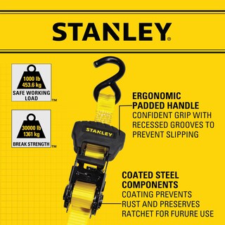 Foto 5 | Foto 5 | Correas De Amarre Con Trinquete Stanley S1006 Negro/amarillo 1 M X 4 3 M - Venta Internacional.