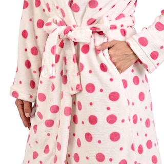 Foto 4 | Foto 4 | Bata Larga Con Cordon Blanca Con Puntos Rosa