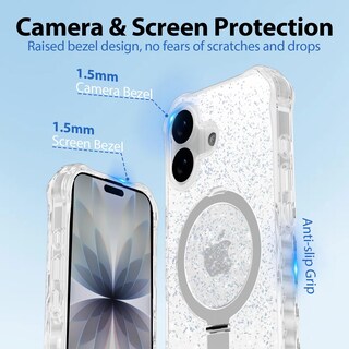 Foto 2 | Foto 2 | Funda De Teléfono Con Soporte Magnético Brillante Para Iphone 17 De 6.3 Pulgadas - Venta Internacional.