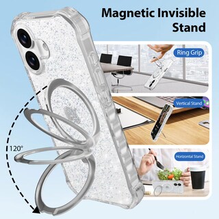 Foto 5 | Foto 5 | Funda De Teléfono Con Soporte Magnético Brillante Para Iphone 17 De 6.3 Pulgadas - Venta Internacional.