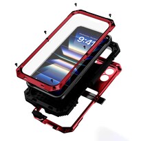 Funda Para Teléfono Lunivop Iphone 16 6.1 Pulgadas Metal Rugoso Roja - Venta Internacional.