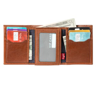 Foto 6 | Foto 6 | Billetera Levi's Para Hombre Triple Pliegue Color Canela Con Bloqueo Rfid Delgada - Venta Internacional.