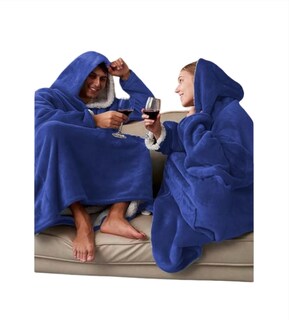 Foto 4 | Foto 4 | Sudadera Cobija con Capucha Afelpada Azul