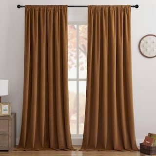 Foto 1 | Foto 1 | Cortinas Joydeco De Terciopelo Térmico Marrón Dorado 132 X 244 Cm - Venta Internacional.