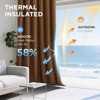 Foto 5 | Foto 5 | Cortinas Joydeco De Terciopelo Térmico Marrón Dorado 132 X 244 Cm - Venta Internacional.