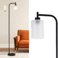 Lámpara De Pie Dinglilighting Cristal Esmerilado Negro 8 W 120 V - Venta Internacional.