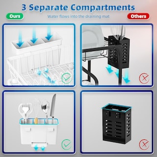 Foto 4 | Foto 4 | Estante Para Secar Platos Gaokase Que Ahorra Espacio Con Soporte Para Utensilios Color Blanco - Venta Internacional.