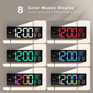 Foto 3 | Foto 3 | Reloj De Pared Jall 16 Grande Digital Con Mando A Distancia Rgb - Venta Internacional.