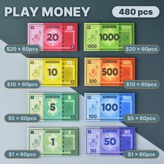 Foto 2 | Foto 2 | Juego De Mesa Play Money Queensell Monopoly 480 Piezas 60 Billetes - Venta Internacional.