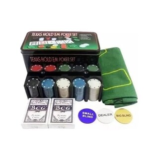 Foto 1 | Foto 1 | Set De Póker Con 200 Fichas Y Tela Black Jack Para Texas Hold'em - Venta Internacional.