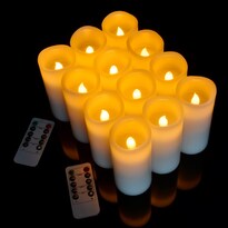 Velas Sin Llama Vinkor Real Wax Pillar Led Con Mando A Distancia Color Marfil - Venta Internacional.