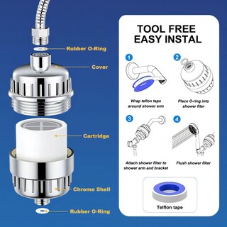 Foto 7 | Foto 7 | Paquete De 2 Filtros De Agua Para Ducha Beati Faucet 20 Niveles Cromados - Venta Internacional.