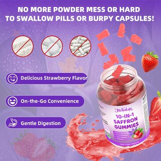 Foto 6 | Foto 6 | Gomitas De Azafrán Mchokuu 60 Unidades Para Concentrar El Sueño Y El Cortisol - Venta Internacional.