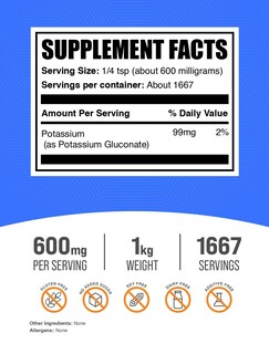 Foto 2 | Foto 2 | Suplemento De Potasio Bulksupplements.com Gluconato De Potasio - Venta Internacional.
