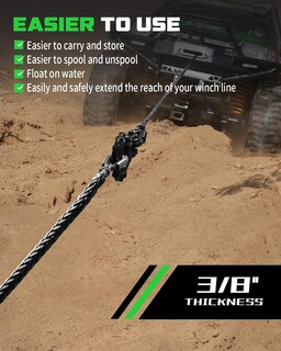 Foto 6 | Foto 6 | Cable Extensor Para Cabrestante Daydoor 15 M X 9 Mm Sintético 26.500 Libras - Venta Internacional.