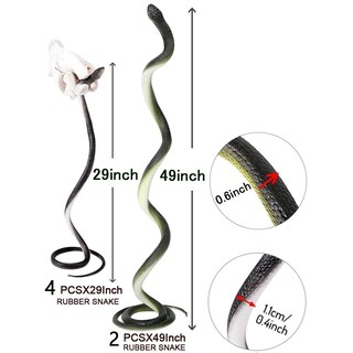 Foto 2 | Foto 2 | Accesorios De Jardín De Plástico Falsos De Rubber Snakes Beselley Realistas - Venta Internacional.