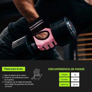 Foto 2 | Foto 2 | ''guante Lab.g Para Gym Pesas Deportivos Muñequeras Mujer Y Hombre Rosa Talla Xl ''