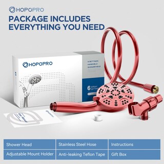 Foto 7 | Foto 7 | Cabezal De Ducha Hopopro De 6 Modos De Alta Presión Con Manguera De 150 Cm - Venta Internacional.