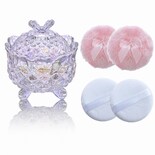 Set Powder Puff Qopoto De 5 Piezas Con Estuche De Cristal - Venta Internacional.