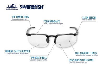 Foto 2 | Foto 2 | Gafas De Seguridad Bullhead Safety Swordfish Bifocales 1.5 Dioptrías - Venta Internacional.