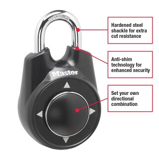 Foto 2 | Foto 2 | Padlock Master Lock 1500id Set Your Own Directional Black - Venta Internacional.