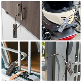 Foto 7 | Foto 7 | Candado Con Cable Combinado Tokckybl De 4 Dígitos Para Pistola De Bicicleta Color Gris - Venta Internacional.