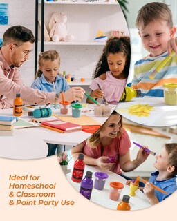 Foto 5 | Foto 5 | Set De Pintura Nicpro 14 Colores 250 Ml Lavable Con Brochas Y Tazas - Venta Internacional.