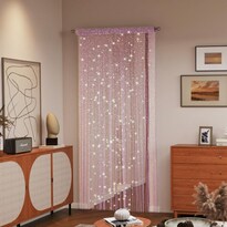 Panel Decorativo Con Borlas Curtain Ave Split 100 X 200 Cm Color Rosa - Venta Internacional.