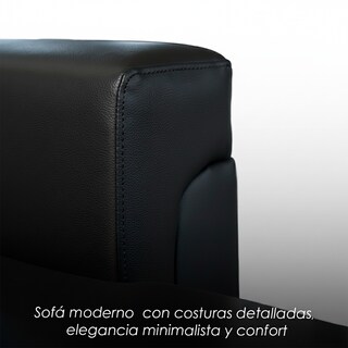 Foto 8 | Foto 8 | Sofá Cama Kairo Negro De Cuero Sintético Chaise Longue/cama Extraíble 3 Plazas Funcional Y Moderno Ilios Innova