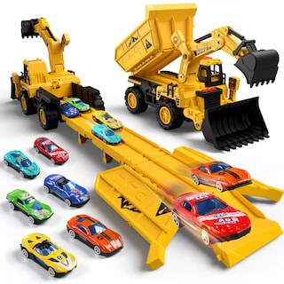 Foto 1 | Foto 1 | Camión De Juguete De Construcción Con Lanzador De Pista De Carreras Almacenamiento 2 En 1 - Venta Internacional.