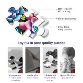 Foto 3 | Foto 3 | Puzzle Najiaxiaowu De 300 Piezas Con Flores Y Suculentas Para Adultos - Venta Internacional.