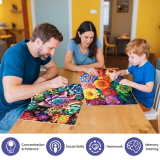 Foto 5 | Foto 5 | Puzzle Najiaxiaowu De 300 Piezas Con Flores Y Suculentas Para Adultos - Venta Internacional.