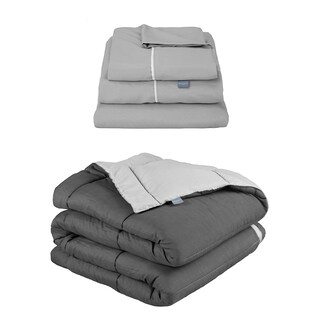 Foto 1 | Foto 1 | Edredón Doble Vista Rogga Gris Oxford-gris Perla King Size + Sábanas Royal