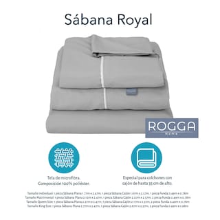 Foto 8 | Foto 8 | Edredón Doble Vista Rogga Gris Oxford-gris Perla King Size + Sábanas Royal