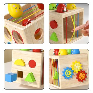 Foto 5 | Foto 5 | Juguete Clasificador De Formas De Madera Montessori Iyyyy De 1 Año O Más Con 8 Bloques - Venta Internacional.