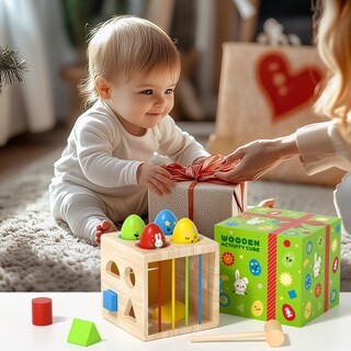 Foto 7 | Foto 7 | Juguete Clasificador De Formas De Madera Montessori Iyyyy De 1 Año O Más Con 8 Bloques - Venta Internacional.