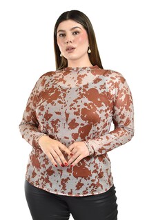 Foto 1 | Foto 1 | Blusa Peplum Roman Fashion 1759 Café para Mujer