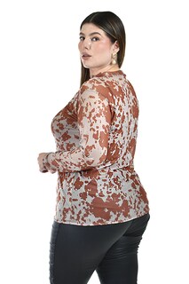 Foto 3 | Foto 3 | Blusa Peplum Roman Fashion 1759 Café para Mujer