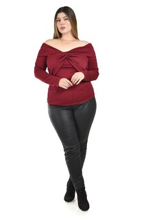 Foto 4 | Foto 4 | Blusa Off Shoulder Roman Fashion 1911 Vino para Mujer