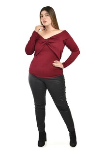 Foto 5 | Foto 5 | Blusa Off Shoulder Roman Fashion 1911 Vino para Mujer