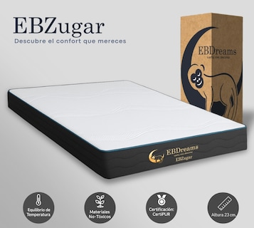 Foto 1 | Foto 1 | Colchón Queen Ebdreams Zugar Medio Firme Blanco 5 Tecnologías Memory Foam Hecho En México El Bazar Store