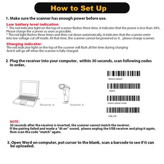 Foto 7 | Foto 7 | Escáner De Código De Barras Inalámbrico Receptor Usb De 100 M De Alcance Nadamoo - Venta Internacional.