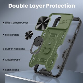 Foto 7 | Foto 7 | Funda De Teléfono Vego Para Iphone 14 Pro Max Con Funda De Cámara Deslizante Color Verde - Venta Internacional.