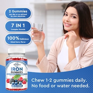 Foto 6 | Foto 6 | Suplemento De Hierro Revinutra Iron Gomies Con Zinc Y Calcio 60 Unidades - Venta Internacional.