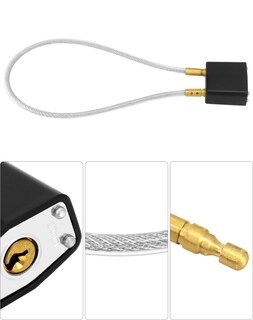 Foto 5 | Foto 5 | Casco De Moto Lock Qwork Cable De 35 5 Cm Paquete De 2 Unidades Con Llave Igual - Venta Internacional.