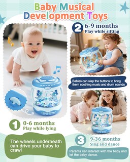 Foto 2 | Foto 2 | Juguete Musical Jovow Con Iluminación Giratoria Para Bebés De 6 A 18 Meses - Venta Internacional.